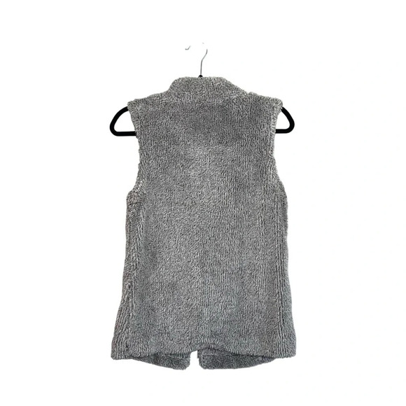Maurices Gray Asymmetrical Collar Open Front Sherpa Vest Xsmall Women’s - Picture 6 of 11